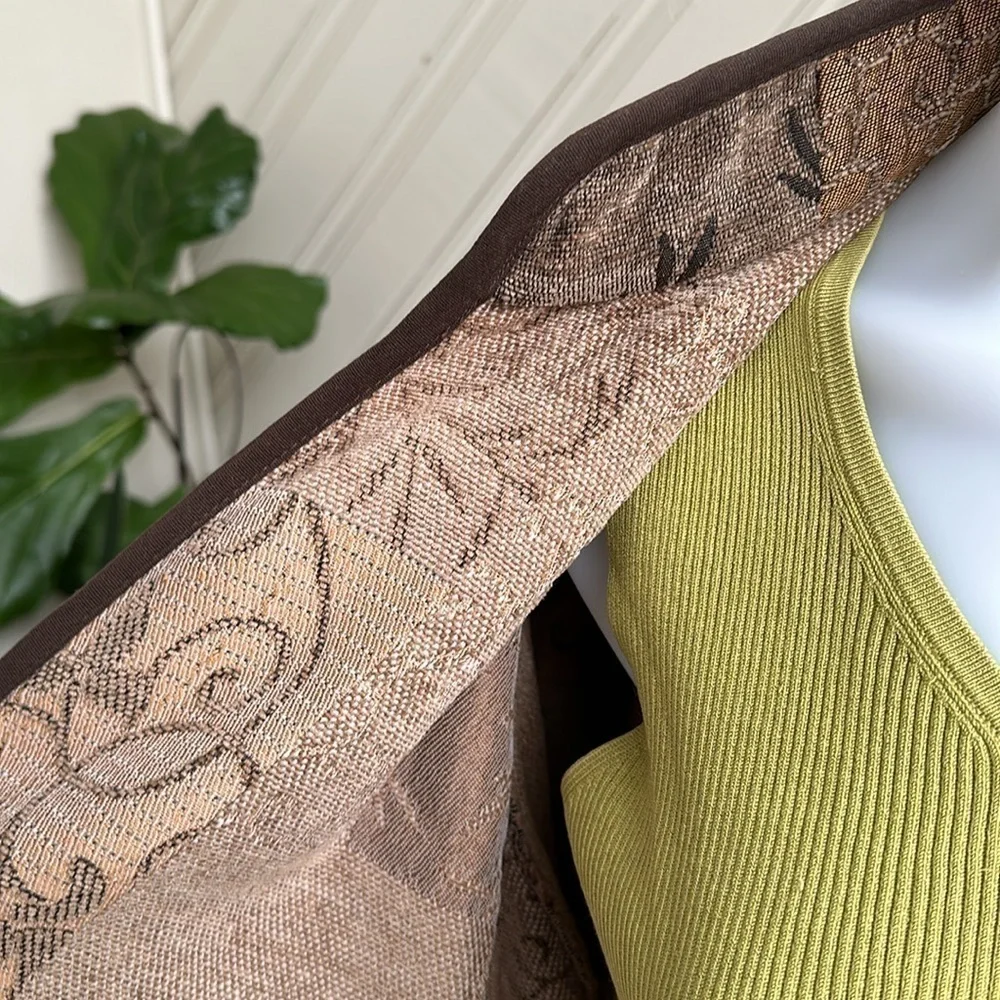 VTG Kaktus Embroidered Tapestry Open Jacket 1X